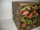 1930s Rare Handmade Carved Colorful Flower Vintage Wooden 9 Bottle Wine Box India photo 3