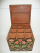 1930s Rare Handmade Carved Colorful Flower Vintage Wooden 9 Bottle Wine Box India photo 6
