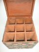1930s Rare Handmade Carved Colorful Flower Vintage Wooden 9 Bottle Wine Box India photo 7