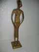 Old Heavy Brass Made African Tribal Man Standing Statue India photo 1