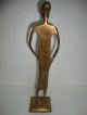 Old Heavy Brass Made African Tribal Man Standing Statue India photo 3