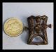 An Incredible 18thc Akan Gold Weight Of Birds On A Cage Ex European Collectn Other photo 3