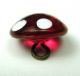 Antique Charmstring Glass Button Cranberry W/ Ring Of White Dots Swirl Back Buttons photo 1