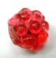 Antique Charmstring Glass Button Fancy Cranberry Candy Mold Swirl Back Buttons photo 1