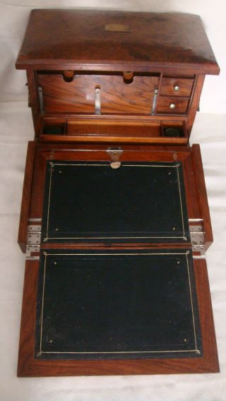 Antique English 19th Century Travel Secretary Desk - Burl Walnut photo