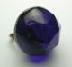 Antique Charmstring Glass Button Faceted Cobalt Ball Swirl Back Buttons photo 1