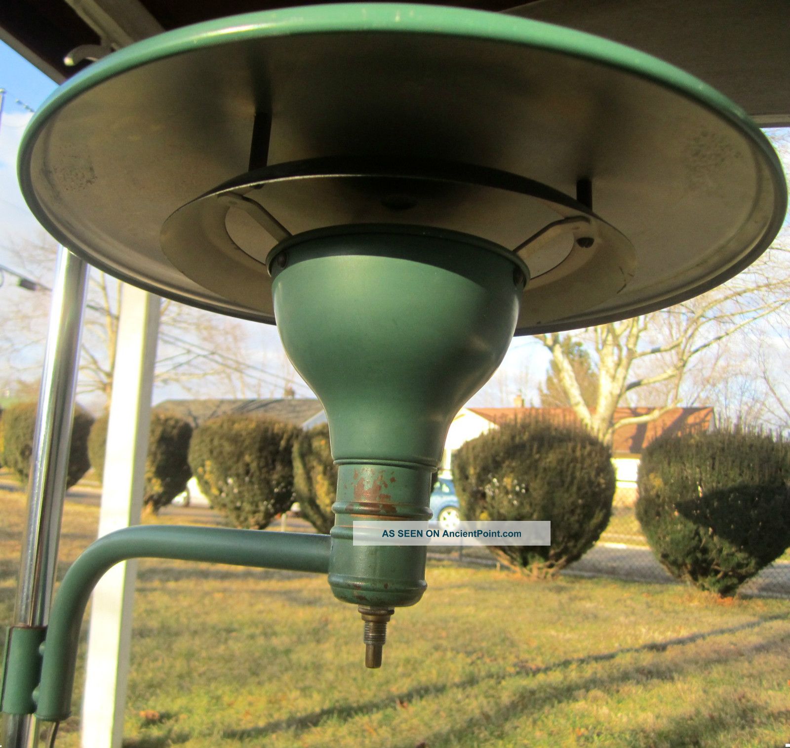 1936 Art Deco Modernist Matte Green Adjustable Electric Reading Lamp Sight Light Mid-Century Modernism photo