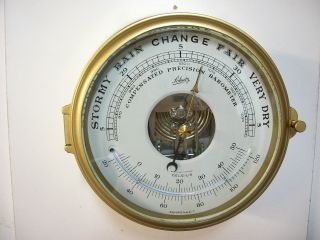 Vintage Schatz German Royal Mariner Ships Clock Barometer Working photo