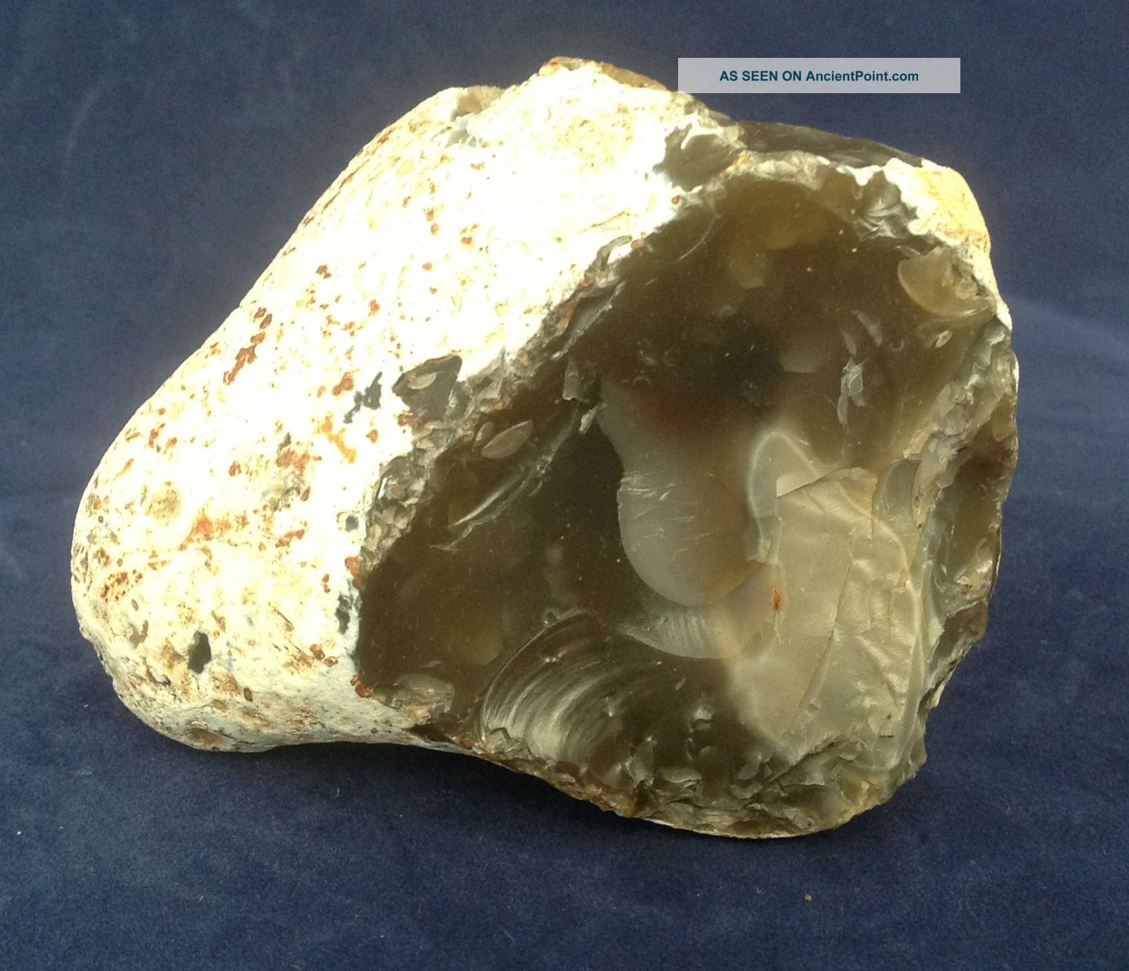 British Mesolithic Flint Pebble Chopper From Dorset Neolithic & Paleolithic photo