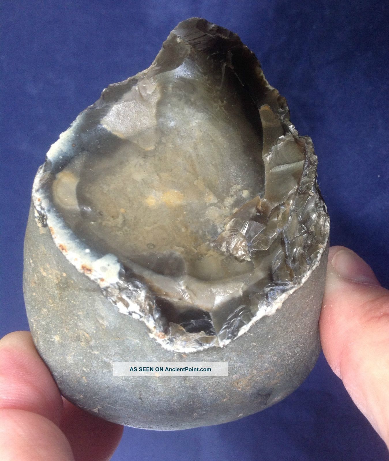 British Palaeolithic Flint Pebble Handaxe Or Chopper Tool From Dorset Neolithic & Paleolithic photo