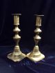 Pair Of 19th Century Brass Push Up Candlesticks Candle Sticks Metalware photo 2