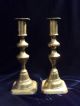 Pair Of 19th Century Brass Push Up Candlesticks Candle Sticks Metalware photo 5