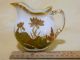 George Jones Stoke & Sons Crescent China Gold Rimmed Pitcher Water Lilies 4 - 1/4 