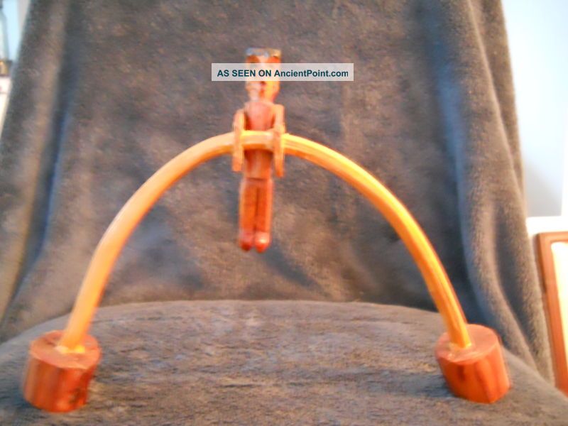 Vintage Hand Carved Folk Art Balancing Toy Primitives photo