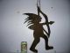 Great Red Rusted Indian Whirligig ? Weathervane ? Sign Hanging From Old Rusted Primitives photo 3