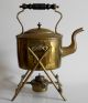Antique 1870 ' S Brass Spirit Kettle & Warming Stand By William Soutter & Sons Primitives photo 1