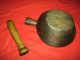 Antique Wooden Mortar And Pestle Primitives photo 1