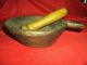 Antique Wooden Mortar And Pestle Primitives photo 2