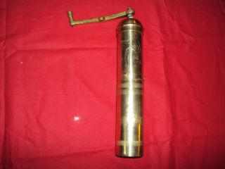 Wonderful Antique Coffee Grinder - Islamic Bronze Coffee Gringer All Engraved 1912 photo