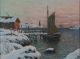 Old Norwegian Impressionist Oil Painting - Signed / Norway Scandinavian Maritime Arts & Crafts Movement photo 1