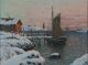Old Norwegian Impressionist Oil Painting - Signed / Norway Scandinavian Maritime Arts & Crafts Movement photo 1
