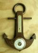 Brass Timber Wooden Ship Anchor Barometer Germany German Navy Maritime Thermo Other photo 2
