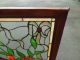 50384 Stained Glass Leaded Window With Jewels In Wood Frame 1940-Now photo 1