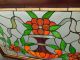 50384 Stained Glass Leaded Window With Jewels In Wood Frame 1940-Now photo 3