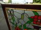 50384 Stained Glass Leaded Window With Jewels In Wood Frame 1940-Now photo 5