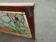 50384 Stained Glass Leaded Window With Jewels In Wood Frame 1940-Now photo 7