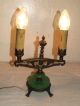 Vintage Working 1930 ' S Art Deco Jadite Candelabra Table Lamp Dual Candle Light Art Deco photo 1
