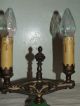 Vintage Working 1930 ' S Art Deco Jadite Candelabra Table Lamp Dual Candle Light Art Deco photo 4