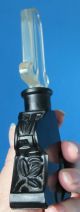 Art Deco Black Glass Perfume Bottle.  Item.  Large.  Must See. Art Deco photo 4