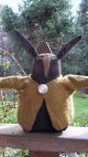 Very Prim And Folky Black Stump Spring Thyme Bunny Wool Felt Jacket Pfatt Primitives photo 9