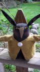 Very Prim And Folky Black Stump Spring Thyme Bunny Wool Felt Jacket Pfatt Primitives photo 6
