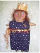 Prim And Folky Olde Thyme Doll Blue Star Dress N Paper Crown Pfatt Primitives photo 7