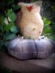 Prim N Grubby Little Folk Artsy Owl A Top A Cotton Tuffet Pin Cushion Pfatt Primitives photo 8