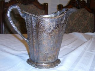 Antique Silver Water Pitcher : Repousse photo