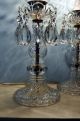 Vintage Boudoir - Mantle Lamps - Palm Leaf - Candlewick Pattern Bases W/ Prisms Lamps photo 7