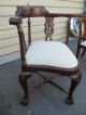 51721 Solid Mahogany Chippendale Corner Chair Armchair Post-1950 photo 8