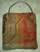Antique 1800s Fireplace Warming Stone In Rare Folk Art Fabric Cover Case Vafo Primitives photo 2