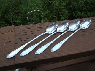 4 Rogers Oneida Ramona Lakewood Brentwood Iced Tea Spoons Ice Teaspoons Lota photo
