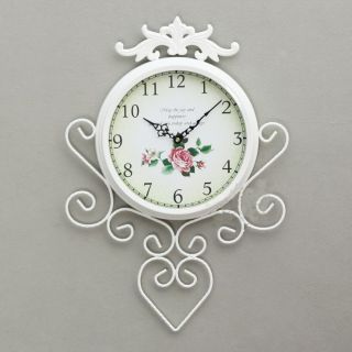 1 Rural Style White Metal Diameter 27.  5cm Mute Wall Decoration Wall Clock photo