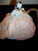 Vtg Rare German Porcelain Clown Half Doll Pincushion Hand Painted Fan Hat 14802 Pin Cushions photo 7