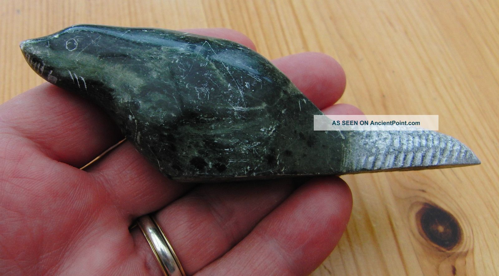 Inuit / Native American Soapstone Carving Of A Beaver,  Signed Ross Approx 5 
