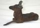 Antique Cast Metal Deer Stag Miniature Figurine Statue Marked Germany Metalware photo 1