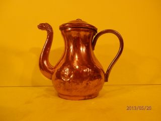 Antique English Copper Tea Kettle Teapot With Lid Late 19thcentury photo