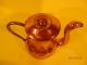Antique English Copper Tea Kettle Teapot With Lid Late 19thcentury Metalware photo 3