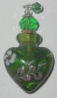 3 Murano Glass Heart Essential Oil Perfume Bottles Charm Vials Lampwork Pendants Perfume Bottles photo 5
