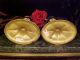 Rare Pair Brass Lyre Candlesticks Candle Holders Metalware photo 2